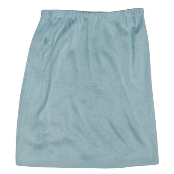 Unbranded Dresses & Skirts - Vintage Teal Knit Skirt With Elastic Waistband Women's Petite Size 12